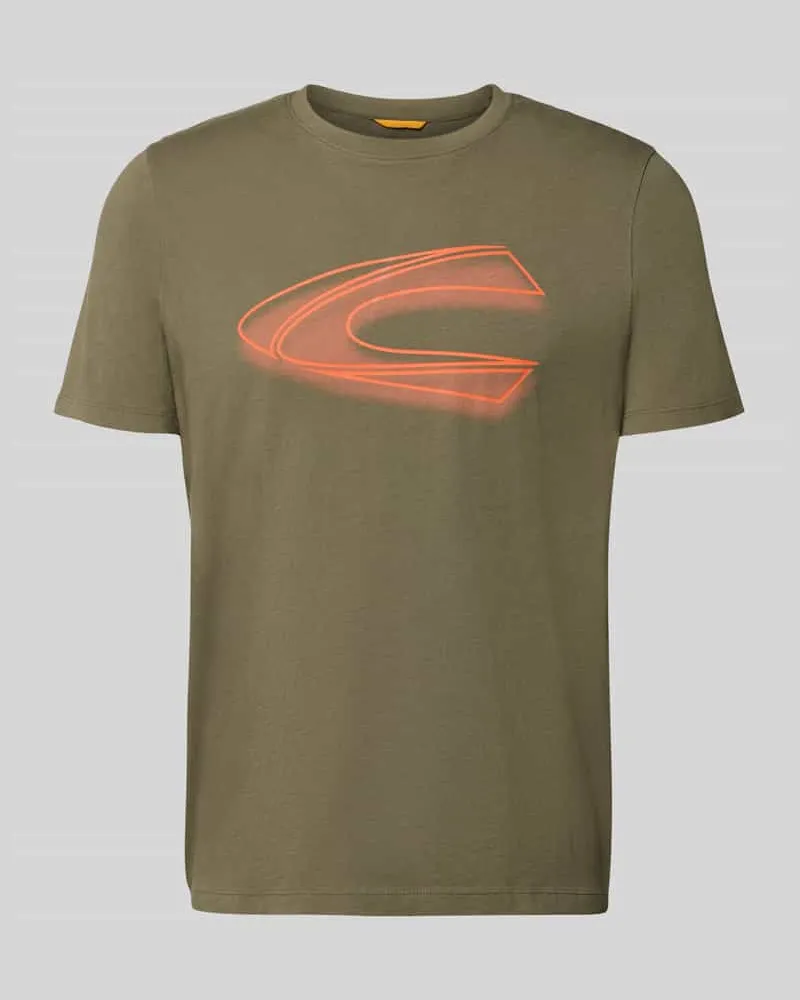 Camel Active Regular Fit T-Shirt aus reiner Baumwolle Oliv