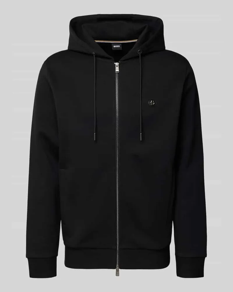 HUGO BOSS Regular Fit Sweatjacke aus Baumwoll-Mix Modell 'C-SPENCE 01 Black