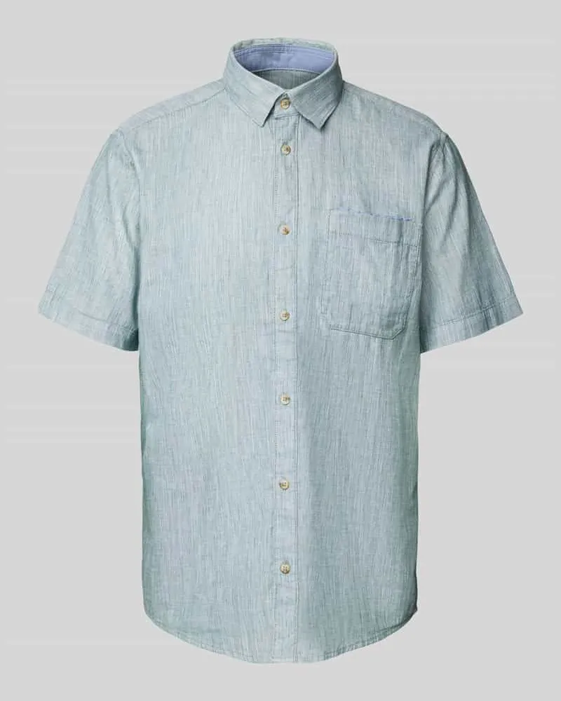 Tom Tailor Regular Fit Freizeithemd aus reiner Baumwolle Gruen
