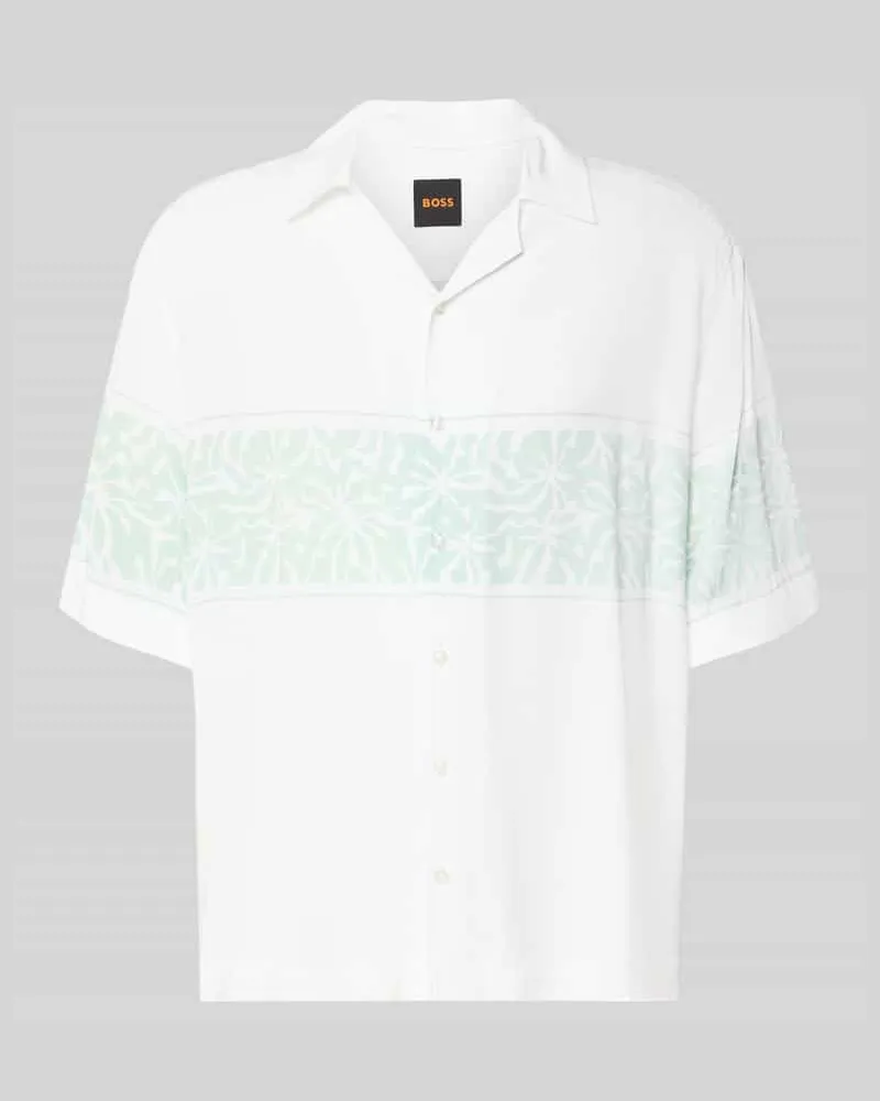 HUGO BOSS Regular Fit Freizeithemd aus reiner Viskose Modell 'LAPISY Weiss