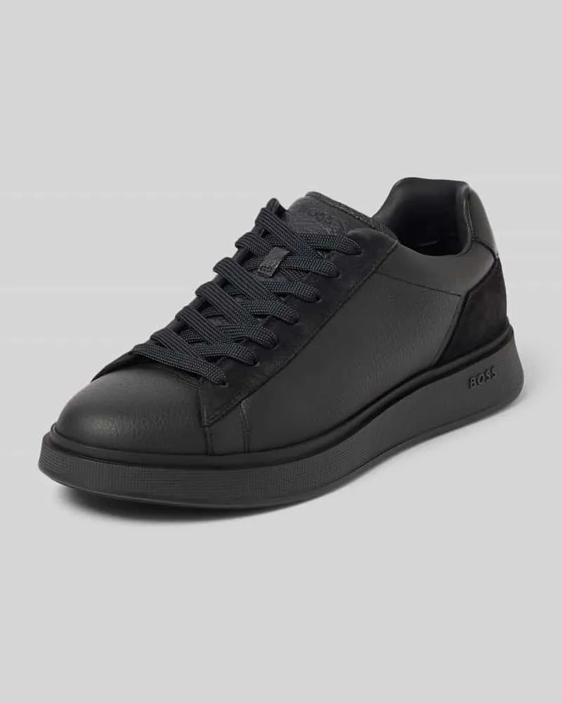 HUGO BOSS Low Top Sneaker aus echtem Rindsleder Modell 'BULTON_RUNN Black