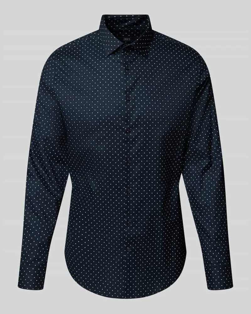 JAKE*S Regular Fit Business-Hemd mit Kentkragen Marine