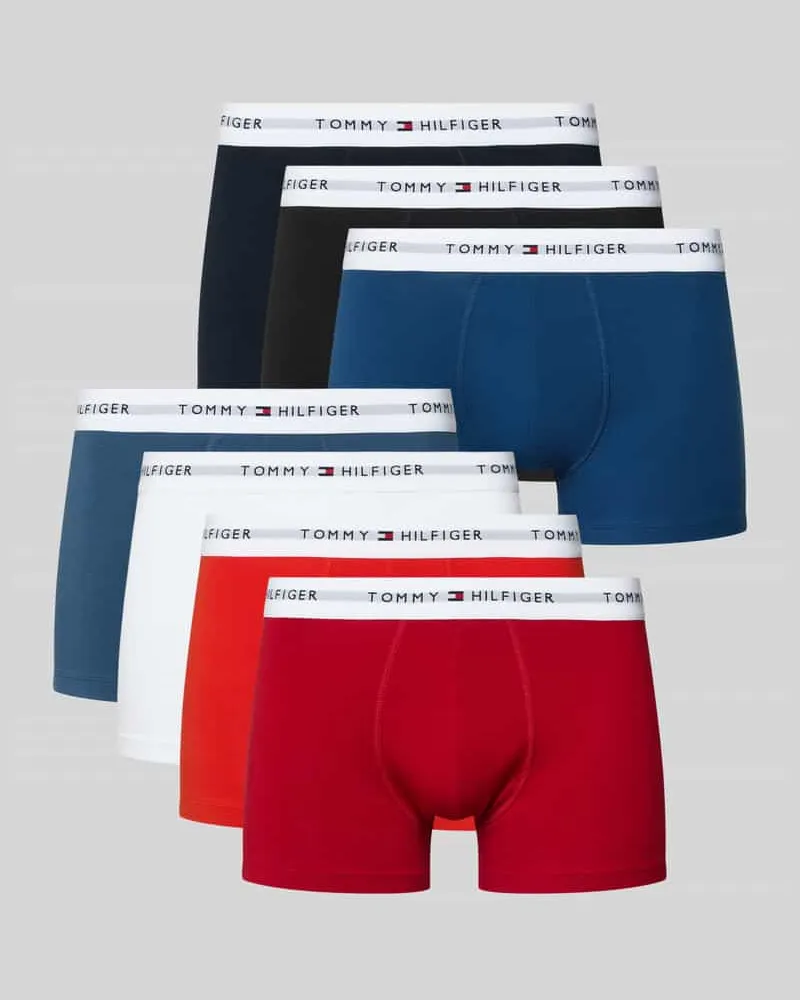 Tommy Hilfiger Trunks aus Baumwoll-Mix im 7er-Pack Rot