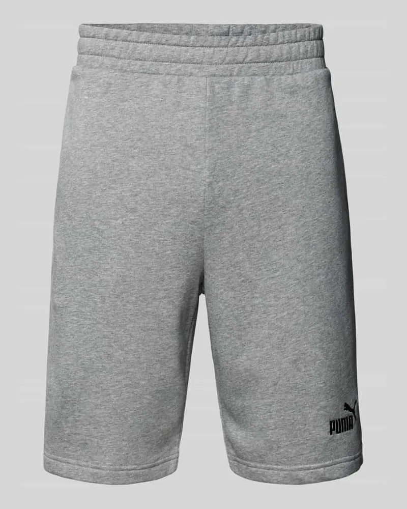 Puma Regular Fit Sweatshorts mit Label-Stitching Modell 'ESS No. 1 Mittelgrau