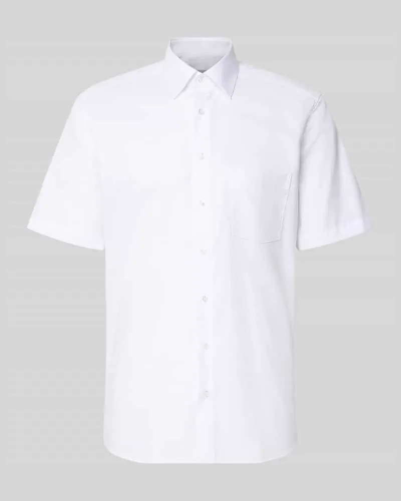 Eterna Regular Fit Business-Hemd aus Baumwolle mit Kentkragen Weiss