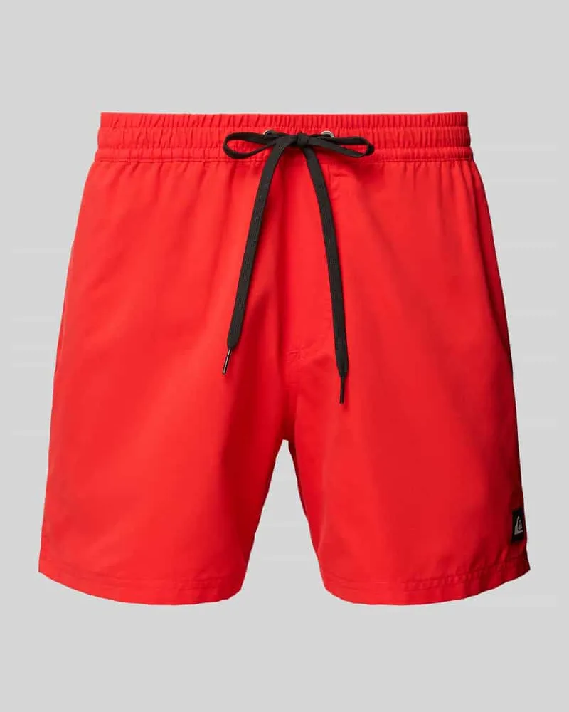Quiksilver Badehose mit Label-Detail und elastischem Bund Rot