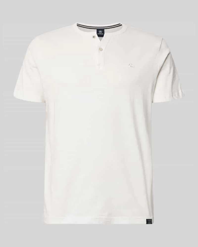 Lerros T-Shirt mit kurzer Knopfleiste Offwhite