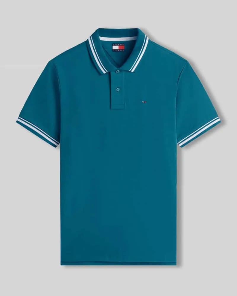 Tommy Hilfiger Regular Fit Poloshirt aus reiner Baumwolle Gruen