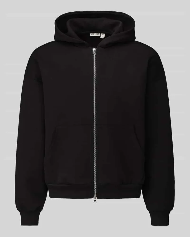 Only & Sons Boxy Fit Sweatjacke aus Baumwoll-Mix Modell 'GOYLE Black