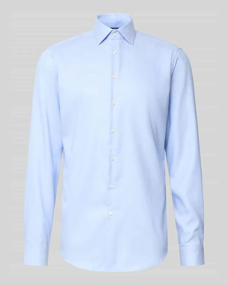 Christian Berg Extralanges Regular Fit Business-Hemd mit Kentkragen Bleu