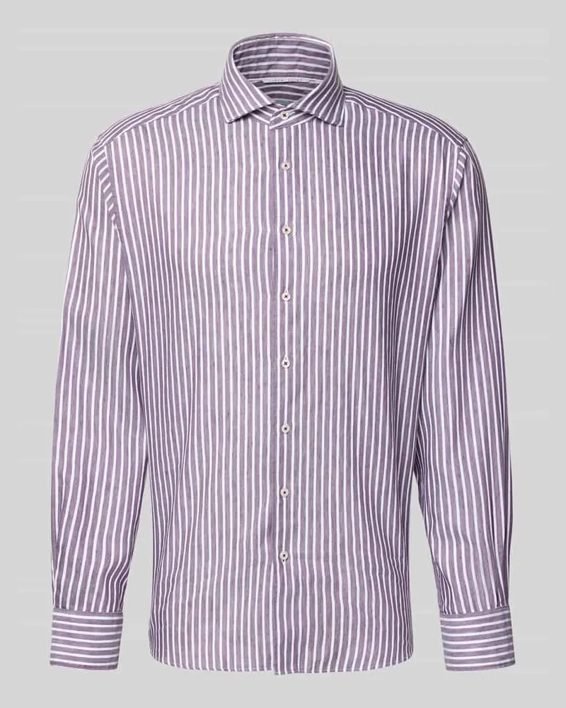 Eterna Regular Fit Business-Hemd mit Kentkragen Aubergine