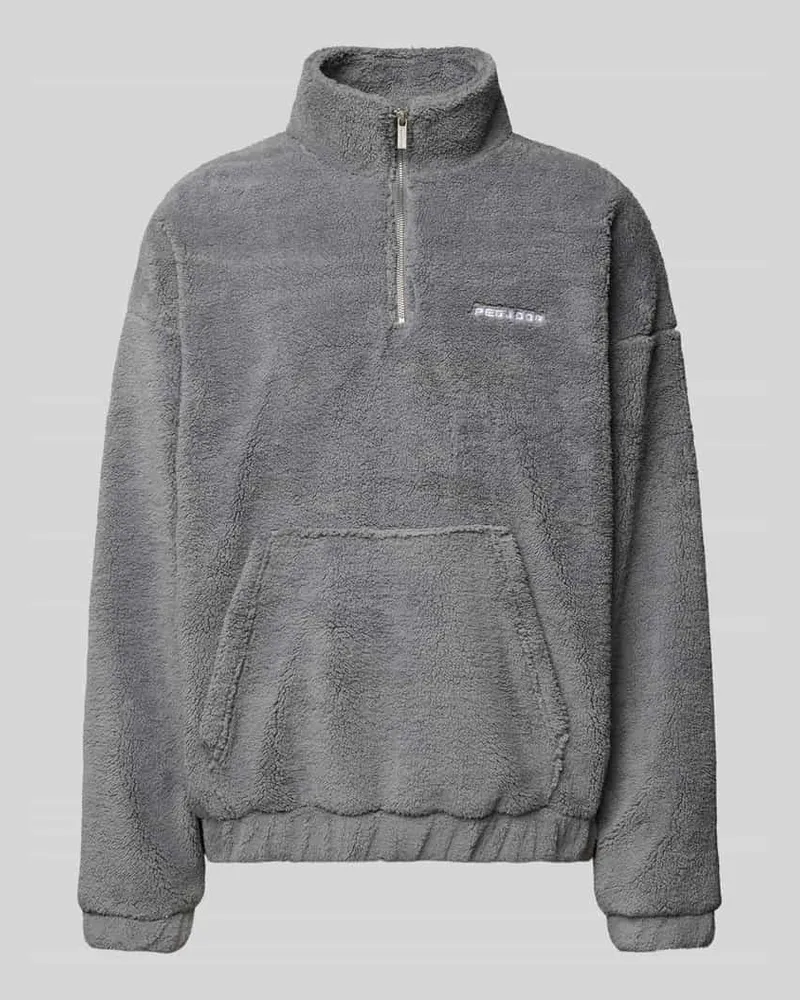 PEGADOR Fleecepullover mit Troyer-Kragen Modell 'Puka Mittelgrau