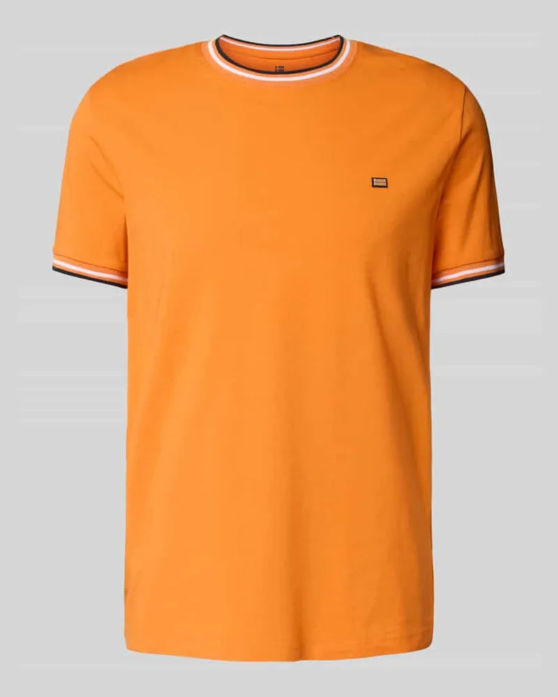 Christian Berg T-Shirt mit gerippten Abschlüssen 