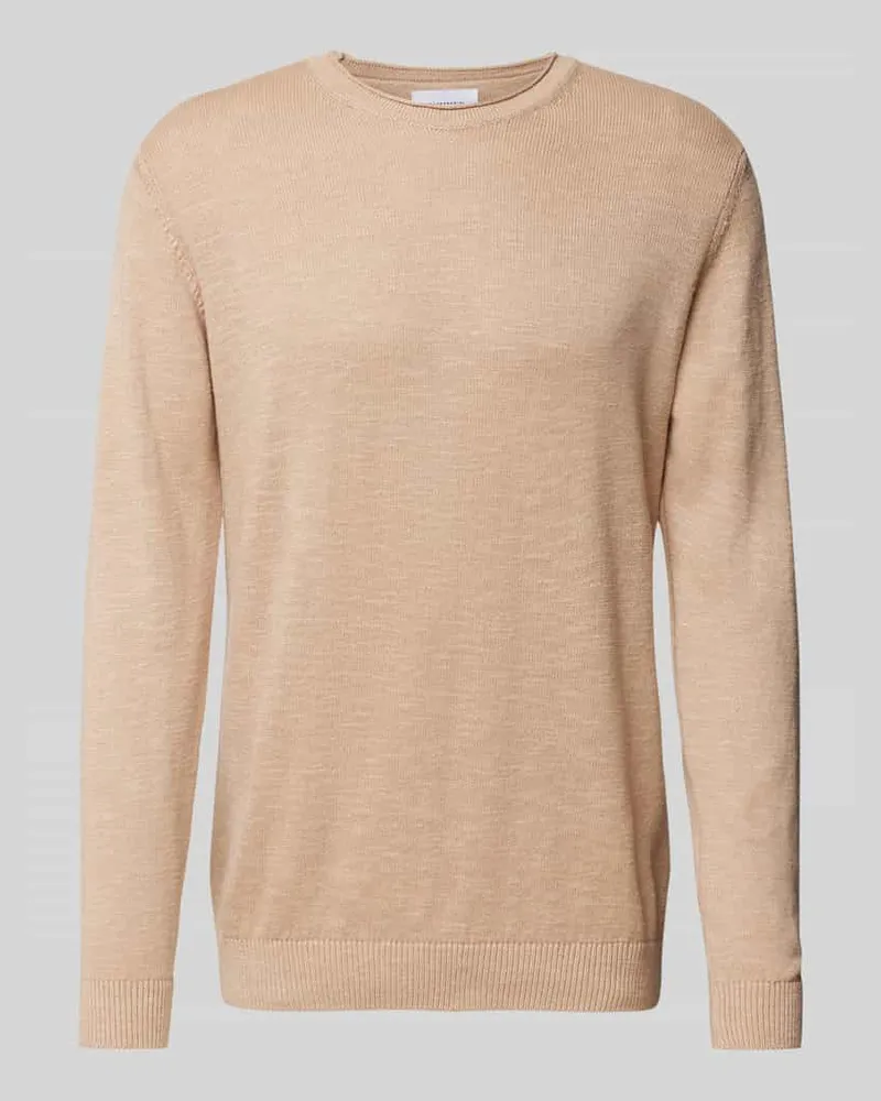 Baldessarini Strickpullover mit Leinen-Anteil Modell 'Kevin Beige