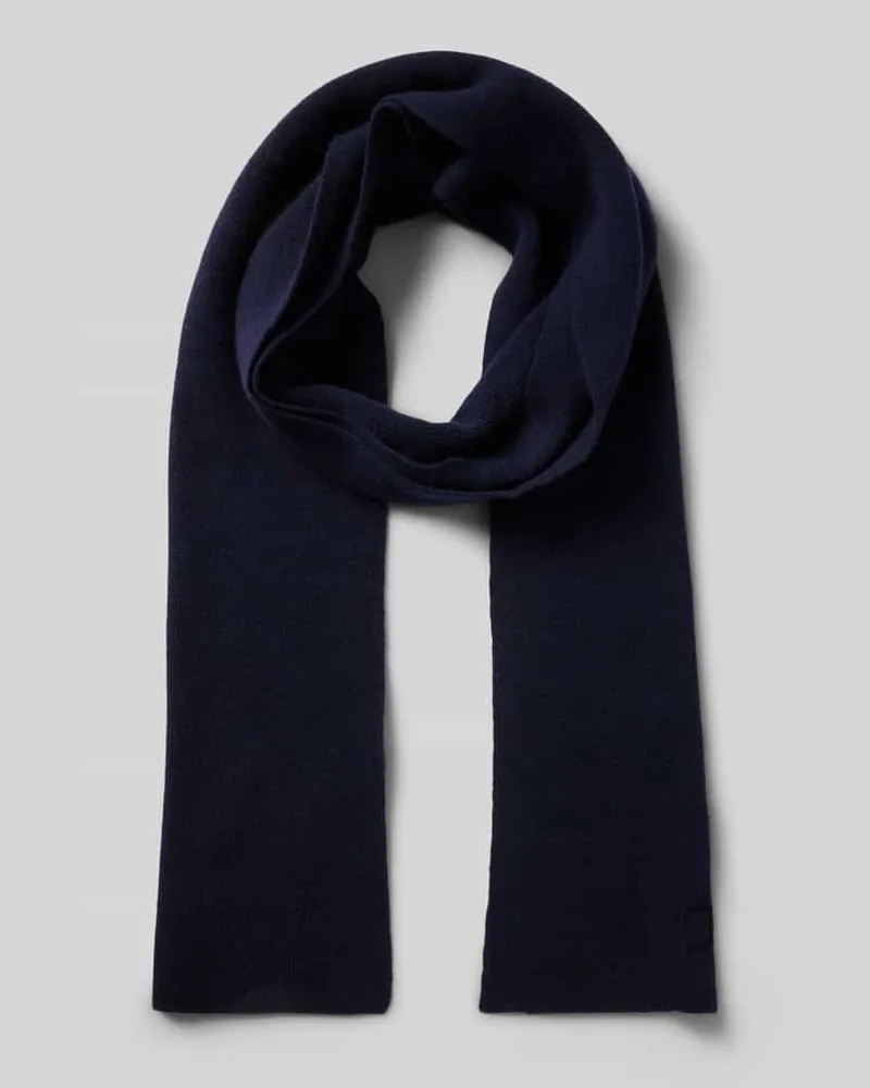 Knowledge Cotton Apparel Wollschal mit Label-Detail Marine