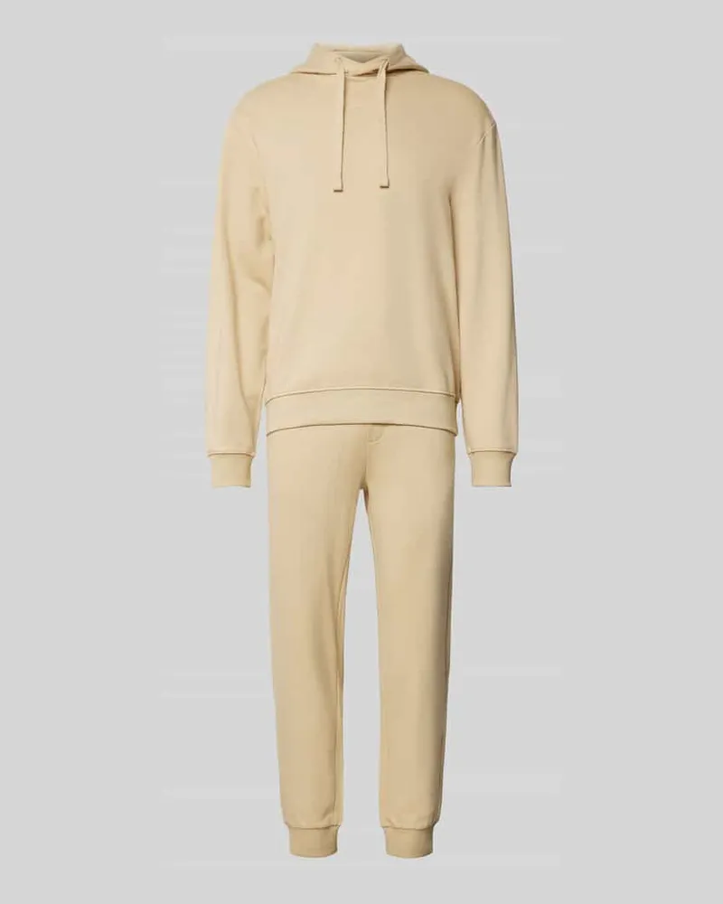 HUGO BOSS Hoodie mit Label-Detail Modell 'DapoDayote Beige