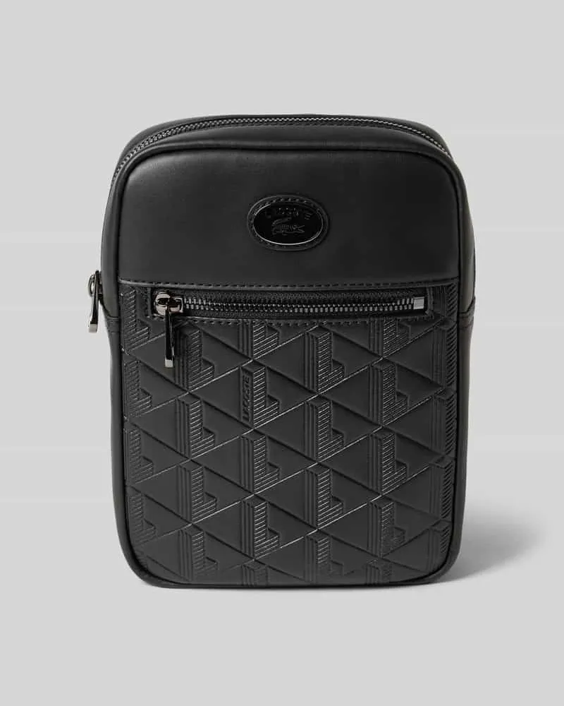 Lacoste Umhängetasche mit Strukturmuster Modell 'CROSSOVER BAG Black