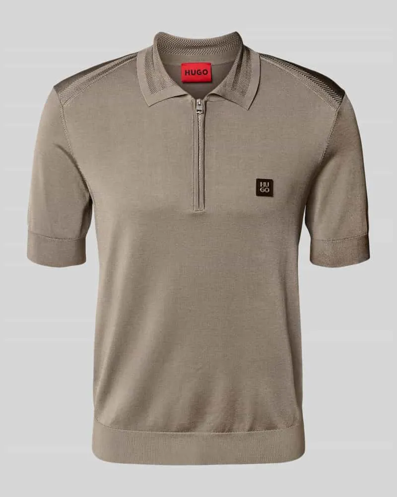 HUGO BOSS Regular Fit Poloshirt aus Viskose-Mix Modell 'SAYFONG-4 Hellbraun