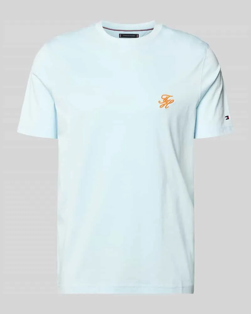 Tommy Hilfiger Regular Fit T-Shirt aus reiner Baumwolle Hellblau