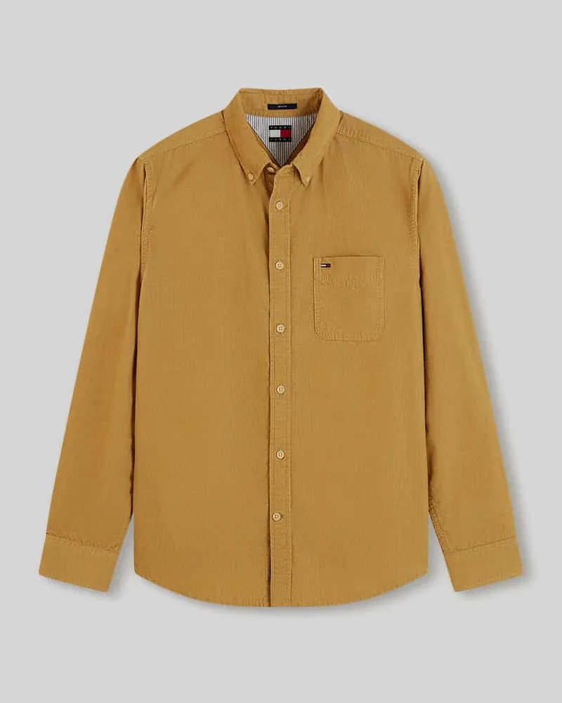 Tommy Hilfiger Regular Fit Freizeithemd mit Logo-Detail Beige