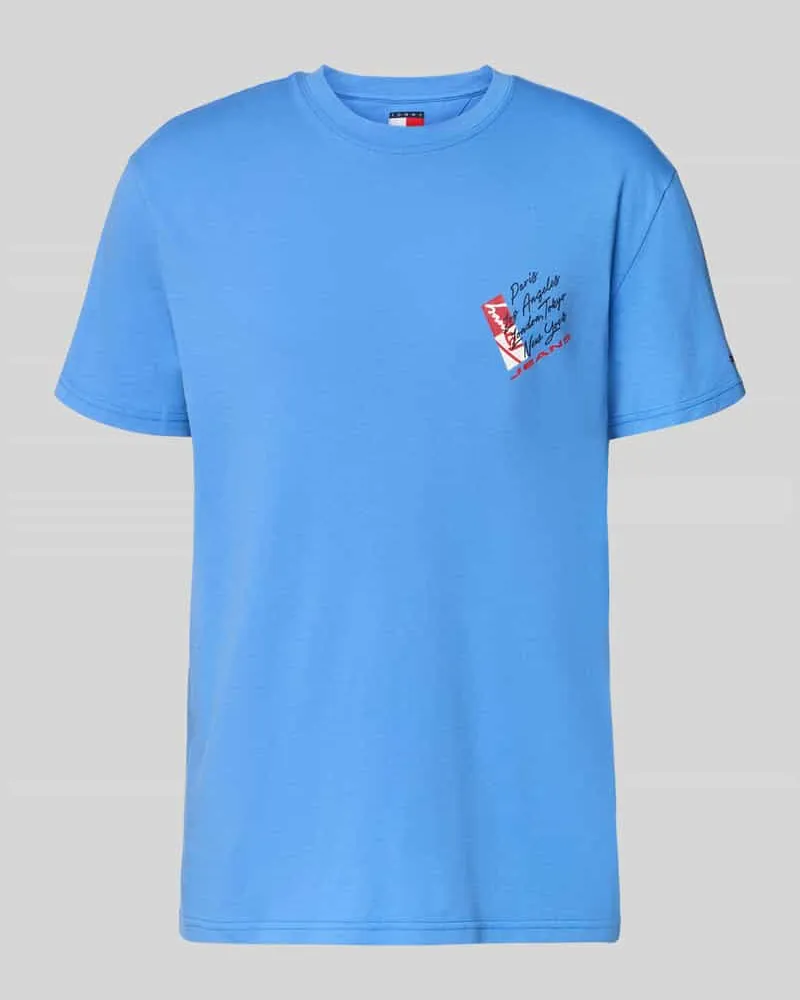Tommy Hilfiger Regular Fit T-Shirt aus reiner Baumwolle Blau