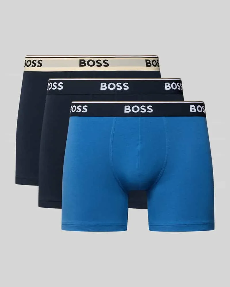 HUGO BOSS Trunks aus Baumwoll-Mix im 3er-Pack Modell 'BOXER Blau