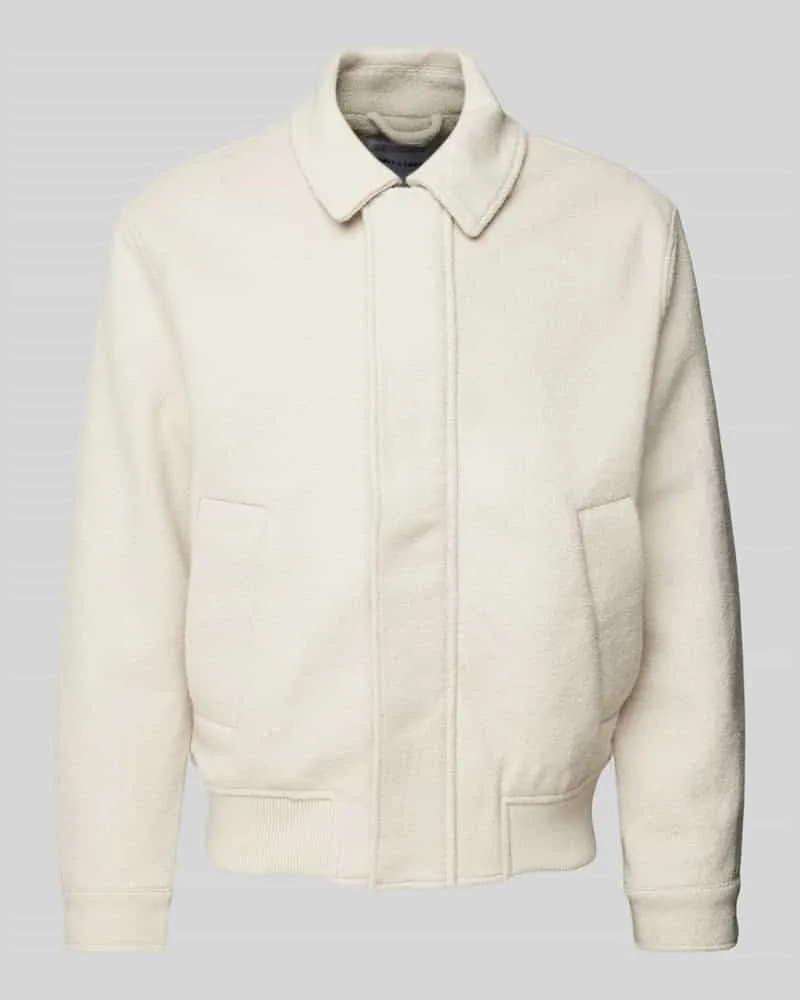Only & Sons Regular Fit Bomberjacke mit Eingrifftaschen Modell 'WAYNE Offwhite