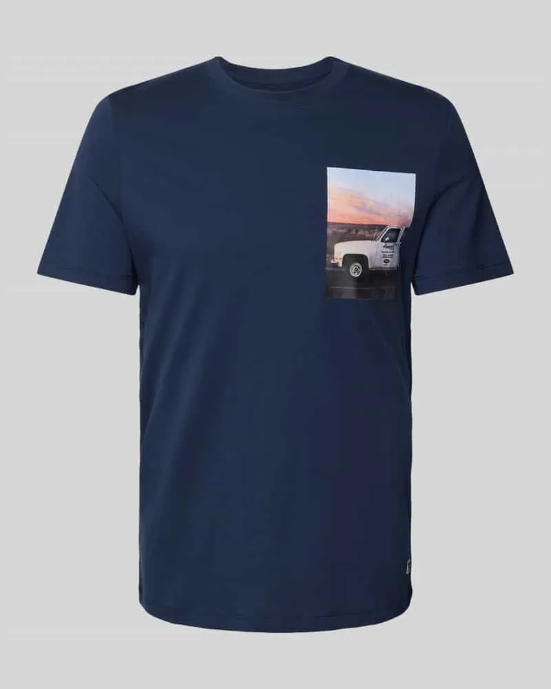 S.Oliver Regular Fit T-Shirt aus reiner Baumwolle Dunkelblau