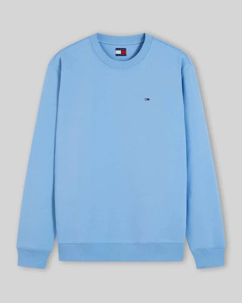 Tommy Hilfiger Regular Fit Sweatshirt aus Baumwoll-Mix mit Logo-Stitching Blau