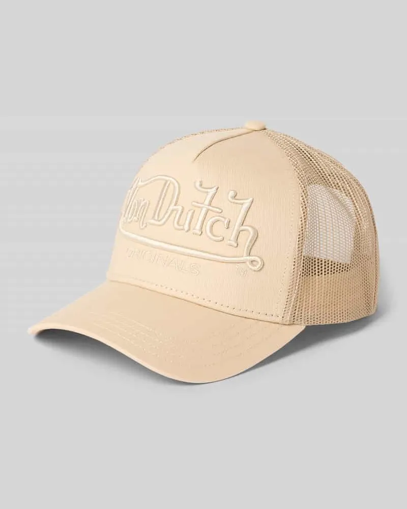 Von Dutch Trucker Cap mit Logo-Stitching Beige