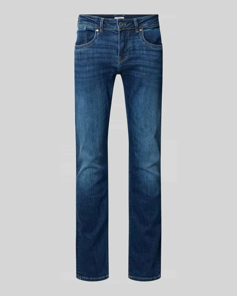 Pepe Jeans Slim Fit Jeans aus Baumwoll-Mix Modell 'HATCH Jeansblau