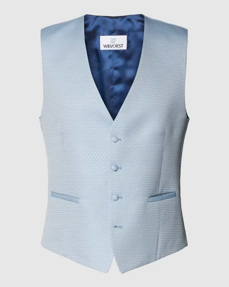 Wilvorst Anzugweste mit Allover-Muster Blau