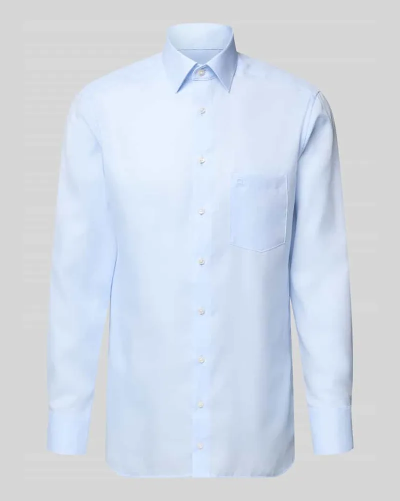 Olymp Modern Fit Business-Hemd aus Baumwolle mit Kentkragen Bleu