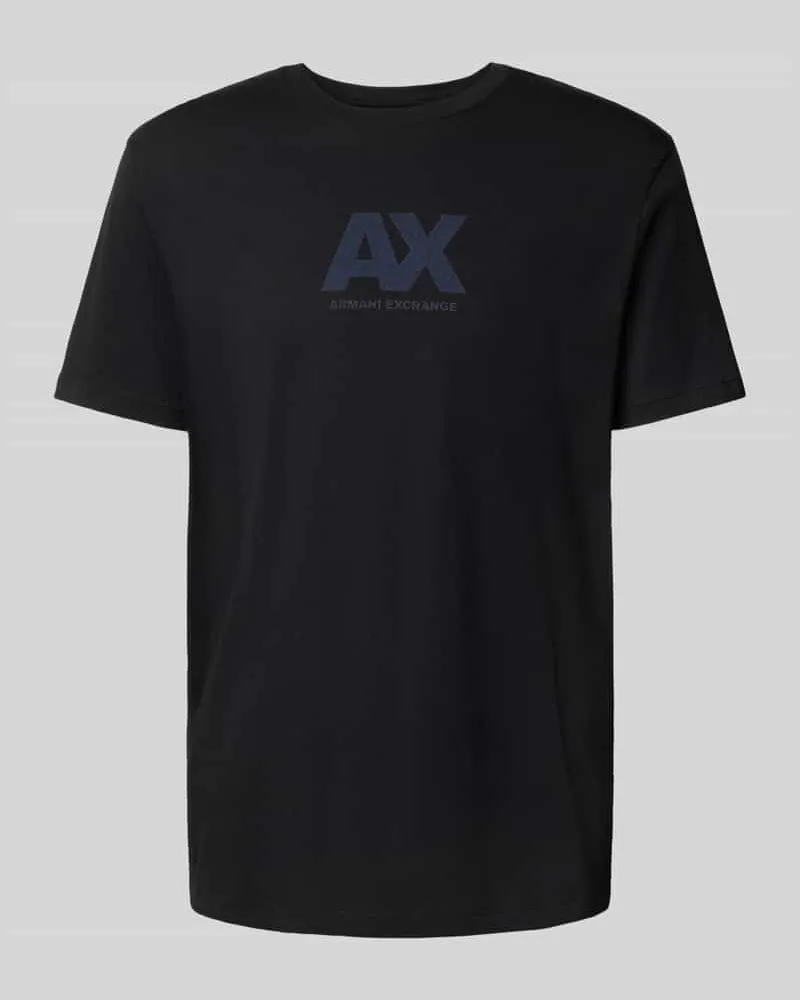 Armani Exchange Regular Fit T-Shirt aus reiner Baumwolle mit Logo-Print 