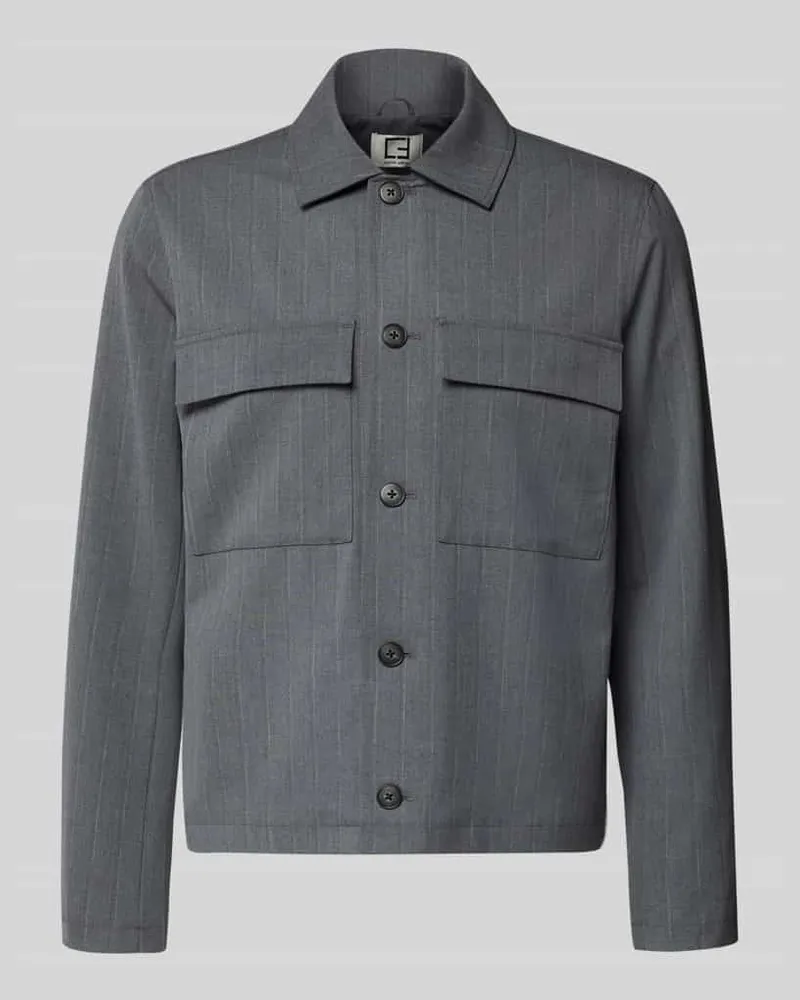 Casual Friday Regular Fit Jacke mit Viskose-Anteil Modell 'Grahn Dunkelgrau