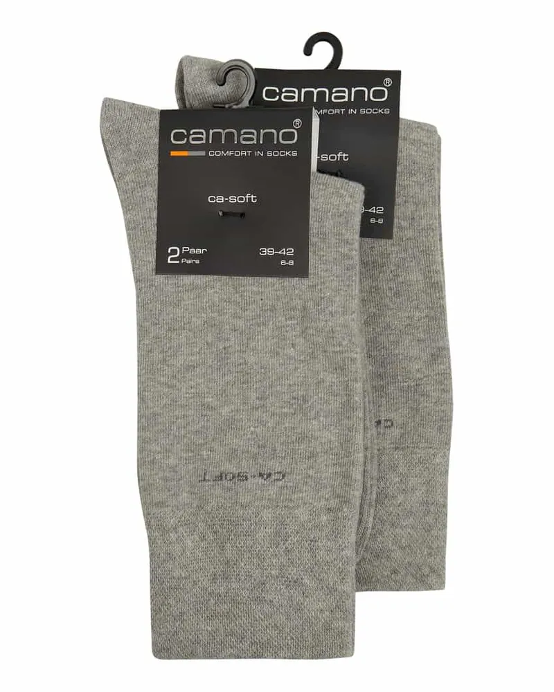 Camano Socken im unifarbenen Design im 2x2er-Pack Hellgrau