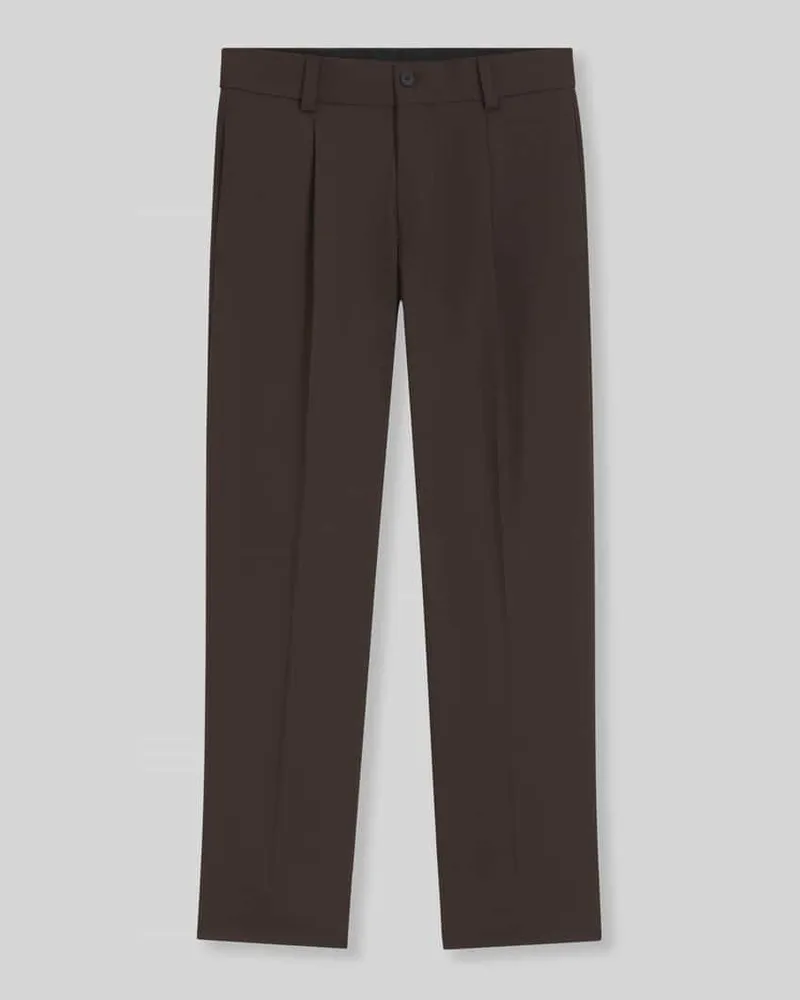 HUGO BOSS Modern Fit Anzughose mit Viskose-Anteil Modell 'Flips251X Dunkelbraun