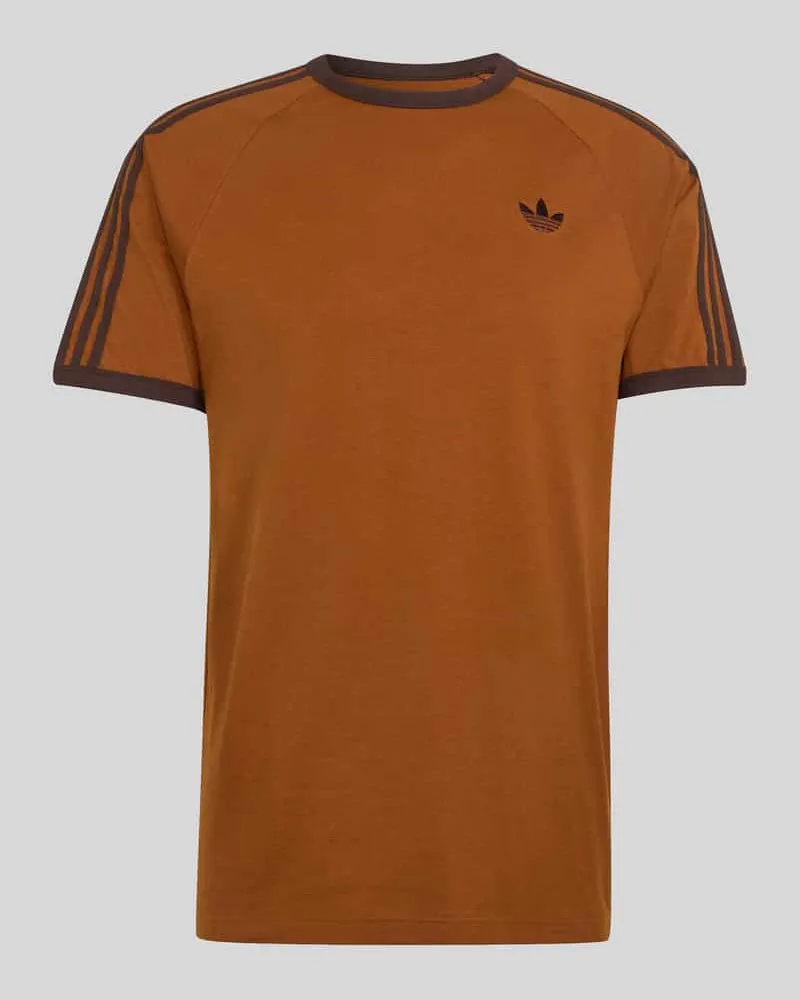 adidas Regular Fit T-Shirt aus reiner Baumwolle mit Logo-Stitching Orange