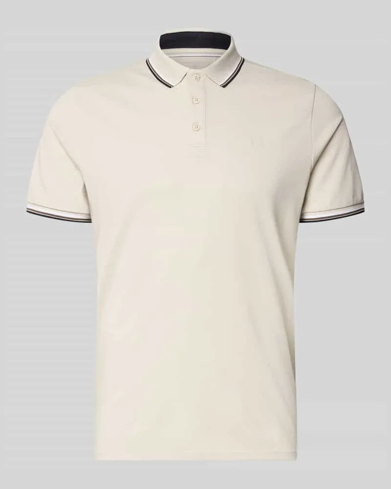 Ragman Modern Fit Poloshirt mit Logo-Print Modell 'Keep Dry Offwhite