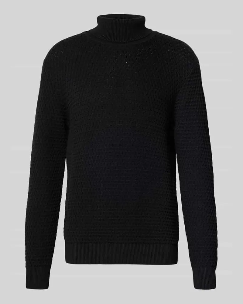 McNeal Rollkragenpullover mit gerippten Abschlüssen Black