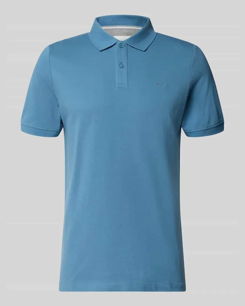 S.Oliver Regular Fit Poloshirt aus reiner Baumwolle Bleu