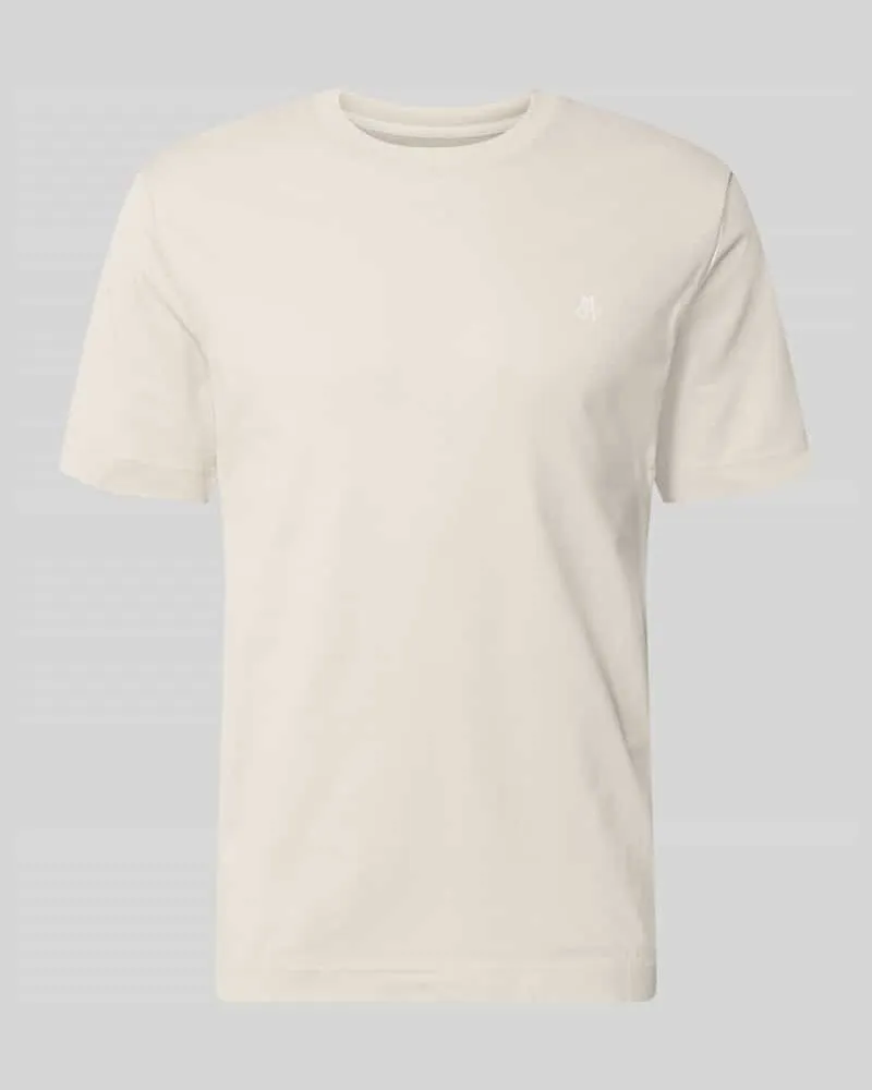 Marc O'Polo Regular Fit T-Shirt aus reiner Baumwolle mit Logo-Print Mittelgrau