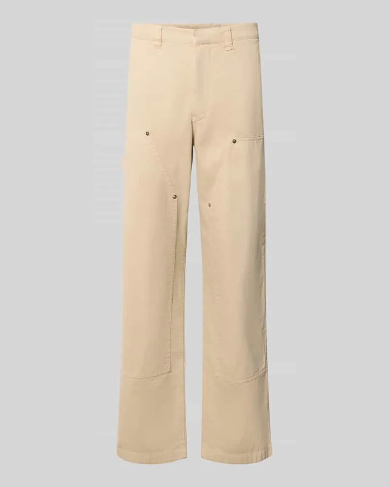 Wood Wood Straight Fit Jeans mit Beintaschen Sand