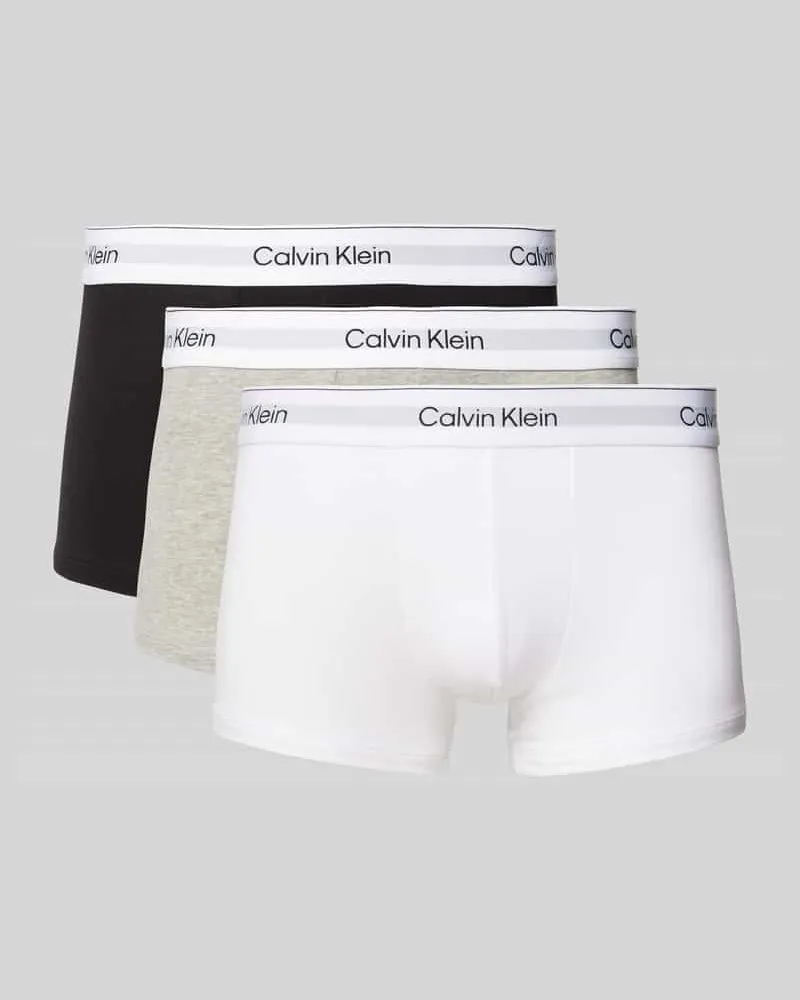Calvin Klein Trunks mit elastischem Label-Bund im 3er-Pack 