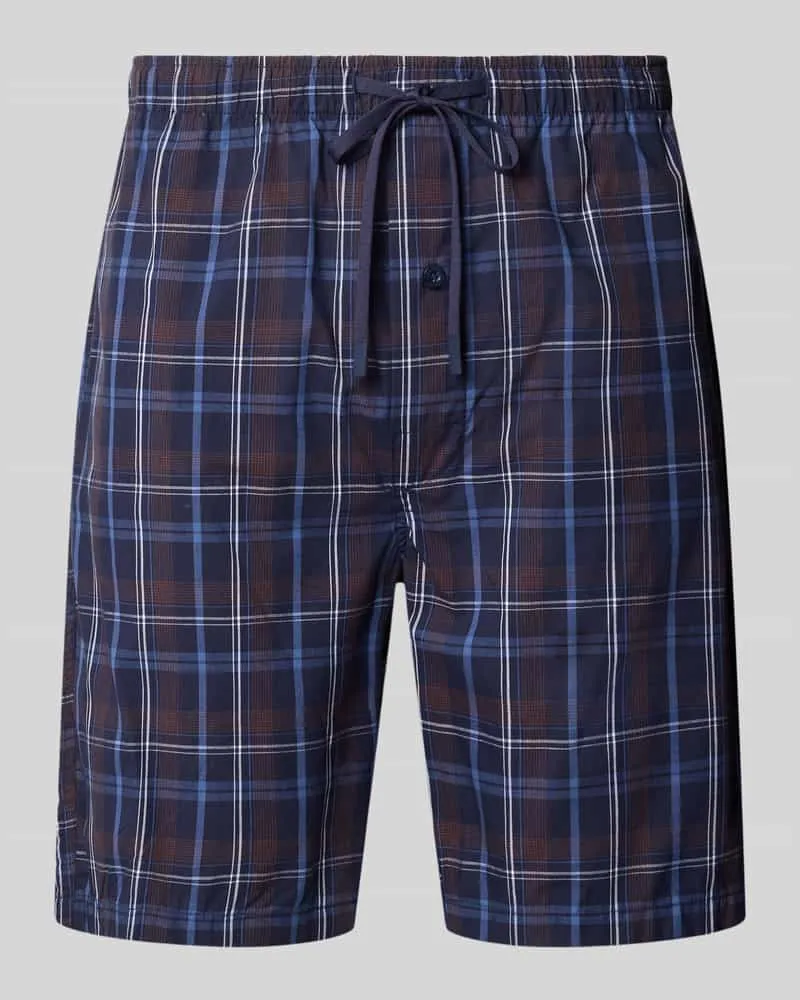 Bugatti Pyjama-Shorts mit elastischem Bund und Tunnelzug Marine