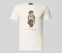 T-Shirt mit Label-Motiv-Print