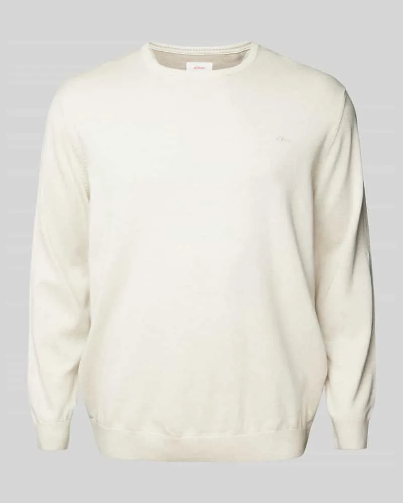 S.Oliver PLUS SIZE Strickpullover mit geripptem Rundhalsausschnitt 