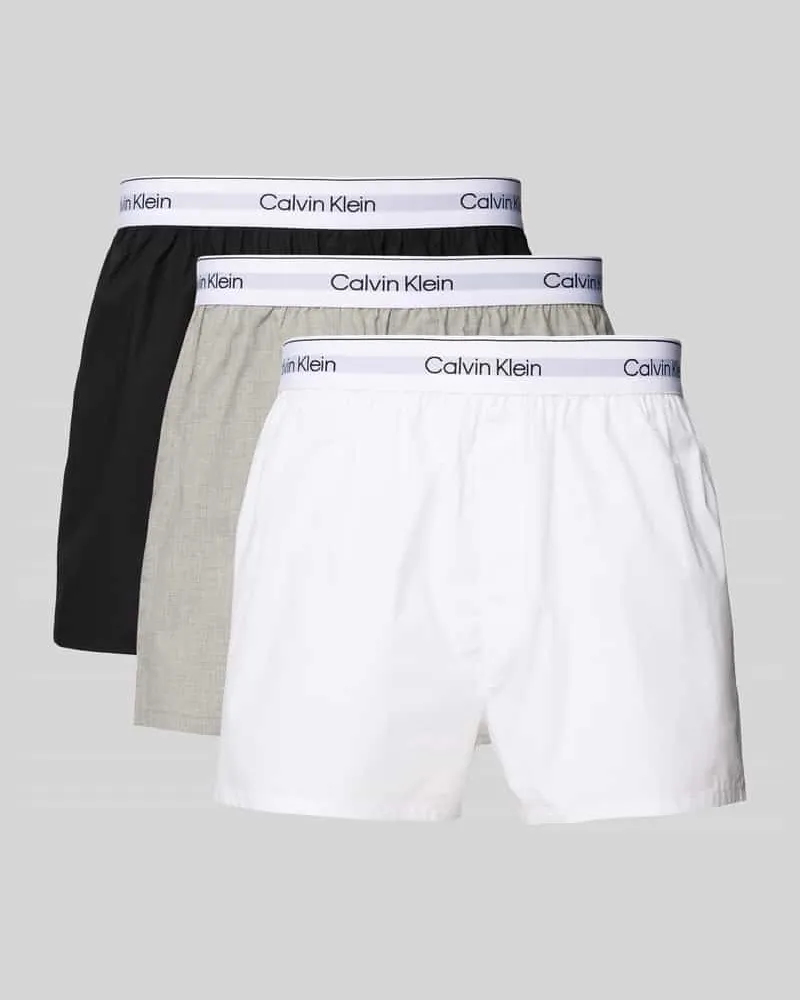 Calvin Klein Boxershorts mit elastischem Logo-Bund im 3er-Pack Black