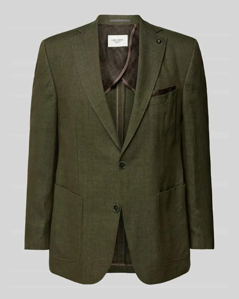 Carl Gross Leinensakko mit Brustleistentasche Modell 'Tebo Hellgruen