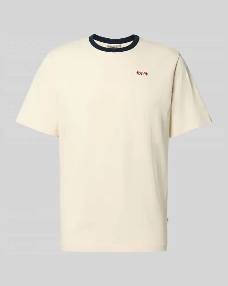 forét T-Shirt aus Escorial Wolle mit Logo-Stitching Modell 'RAY 